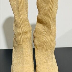 Gold Sparkly Sock Boots – Stylish & Trendy